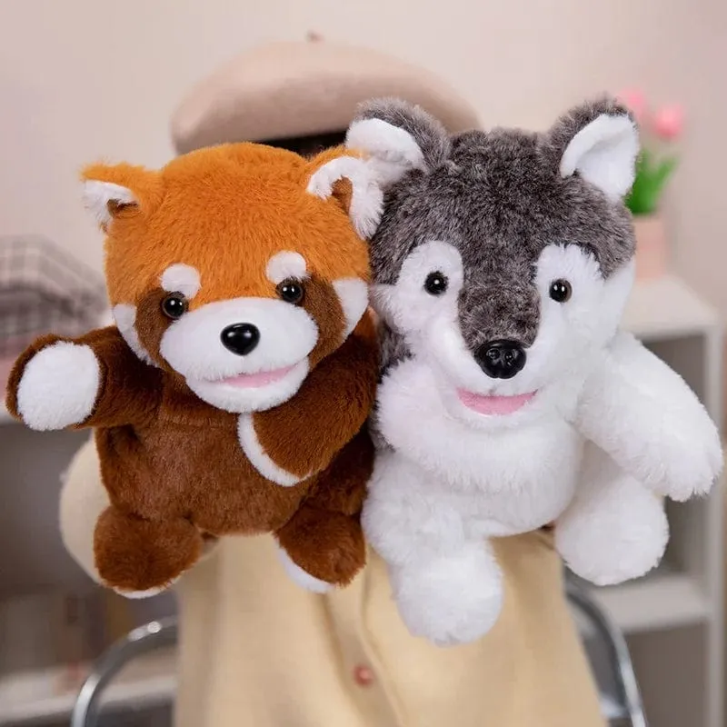30 Arten gefüllte Plüschtiere Spielzeug Hand Finger Story Puppe süße Puppen pädagogische Babys Ente Lamm Kuh Hund Pferd Kinder Geschenk