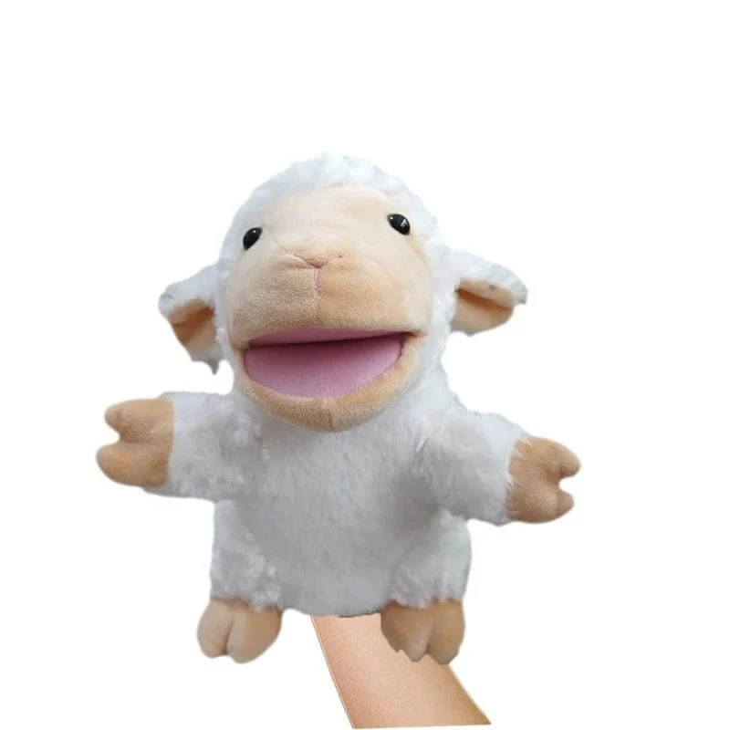 30 Arten gefüllte Plüschtiere Spielzeug Hand Finger Story Puppe süße Puppen pädagogische Babys Ente Lamm Kuh Hund Pferd Kinder Geschenk