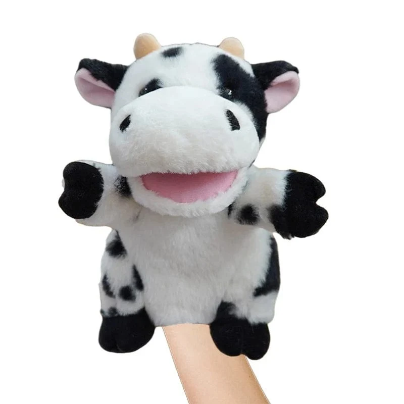 30 Arten gefüllte Plüschtiere Spielzeug Hand Finger Story Puppe süße Puppen pädagogische Babys Ente Lamm Kuh Hund Pferd Kinder Geschenk