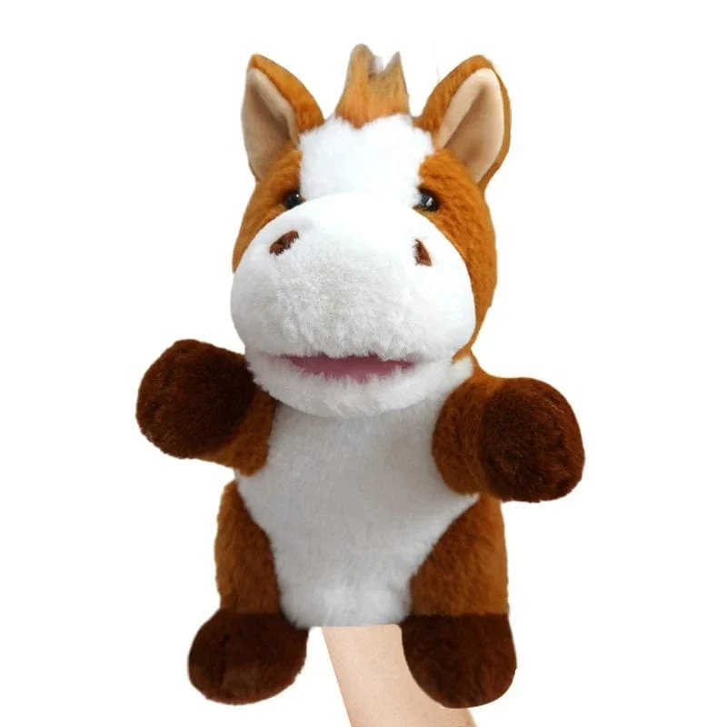 30 Arten gefüllte Plüschtiere Spielzeug Hand Finger Story Puppe süße Puppen pädagogische Babys Ente Lamm Kuh Hund Pferd Kinder Geschenk