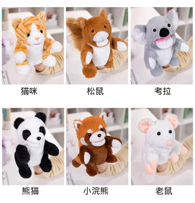 30 Arten gefüllte Plüschtiere Spielzeug Hand Finger Story Puppe süße Puppen pädagogische Babys Ente Lamm Kuh Hund Pferd Kinder Geschenk