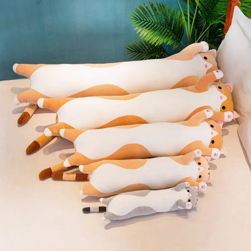 50/70/90/110/130cm Süßes weiches langes Katzenkissen Gefülltes Plüschspielzeug Büro Nickerchen Kissen Wohnkomfort Kissen Dekor Geschenk Puppe Kind