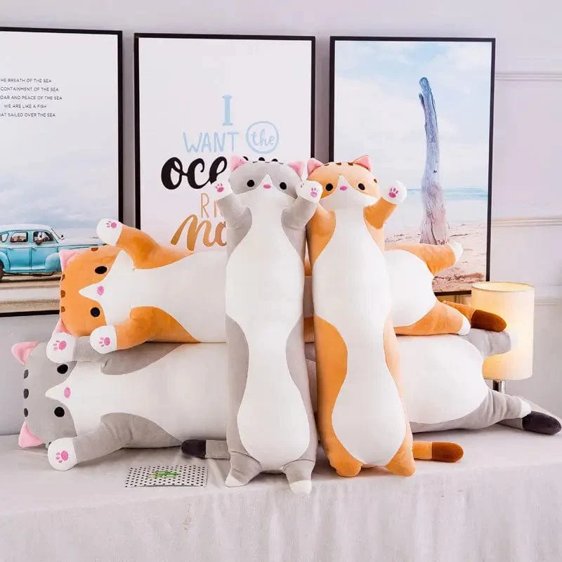50/70/90/110/130cm Süßes weiches langes Katzenkissen Gefülltes Plüschspielzeug Büro Nickerchen Kissen Wohnkomfort Kissen Dekor Geschenk Puppe Kind