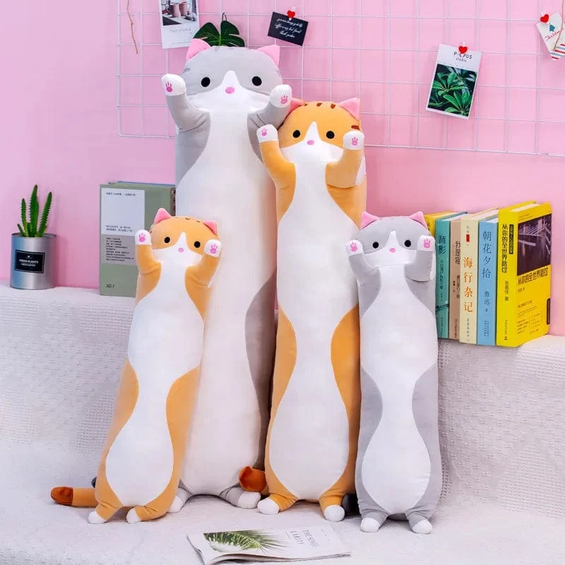 50/70/90/110/130cm Süßes weiches langes Katzenkissen Gefülltes Plüschspielzeug Büro Nickerchen Kissen Wohnkomfort Kissen Dekor Geschenk Puppe Kind