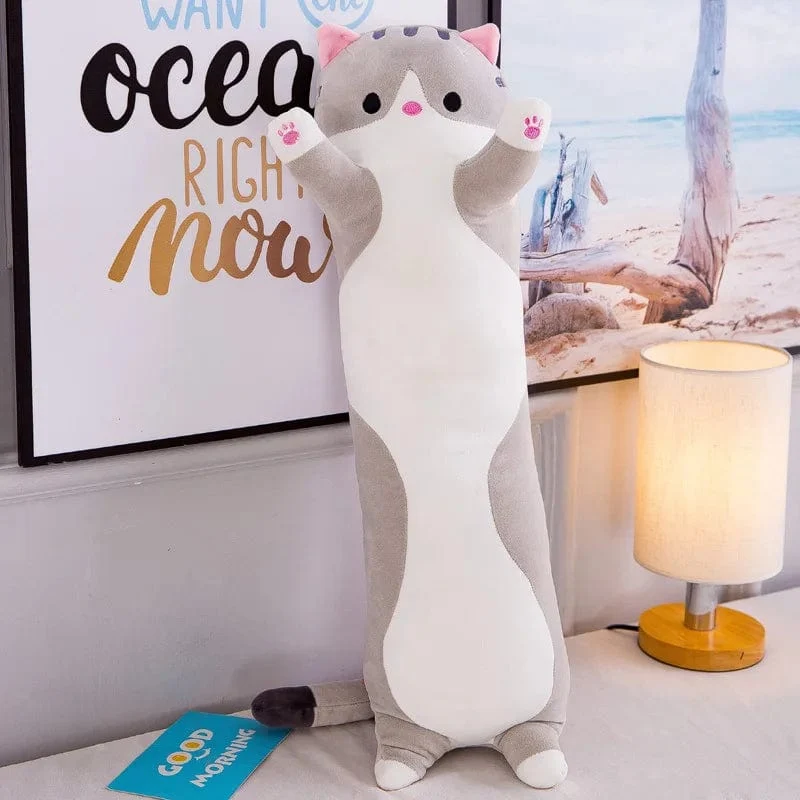 50/70/90/110/130cm Süßes weiches langes Katzenkissen Gefülltes Plüschspielzeug Büro Nickerchen Kissen Wohnkomfort Kissen Dekor Geschenk Puppe Kind
