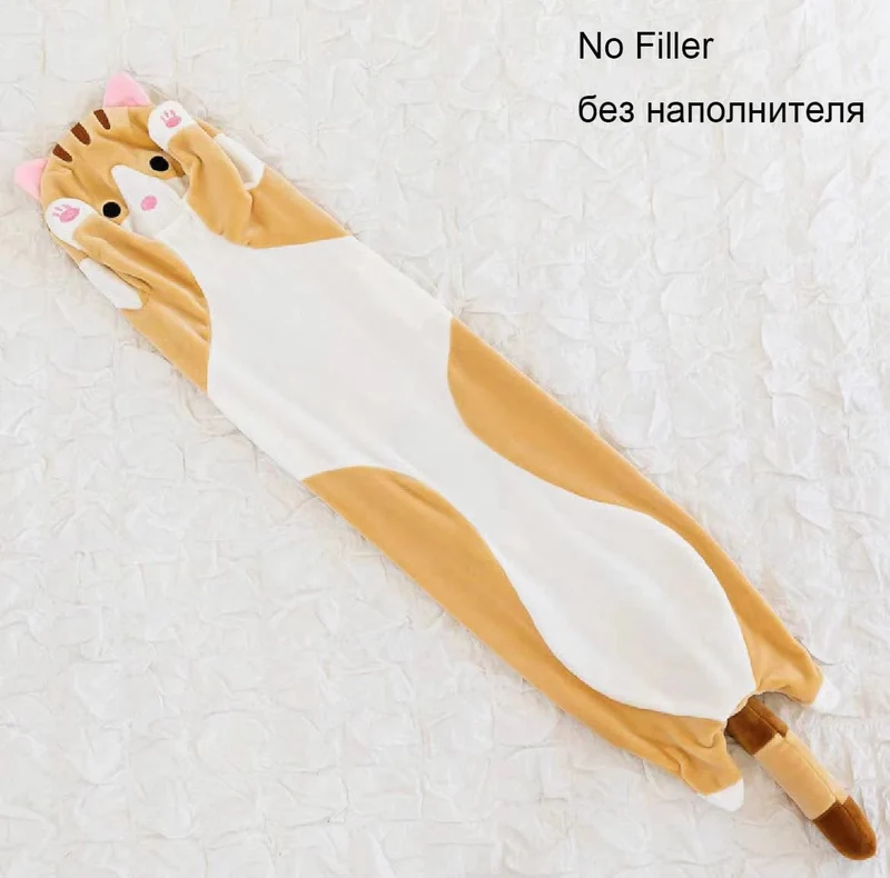 50/70/90/110/130cm Süßes weiches langes Katzenkissen Gefülltes Plüschspielzeug Büro Nickerchen Kissen Wohnkomfort Kissen Dekor Geschenk Puppe Kind