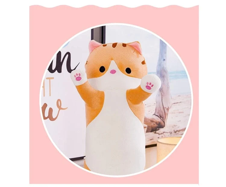 50/70/90/110/130cm Süßes weiches langes Katzenkissen Gefülltes Plüschspielzeug Büro Nickerchen Kissen Wohnkomfort Kissen Dekor Geschenk Puppe Kind