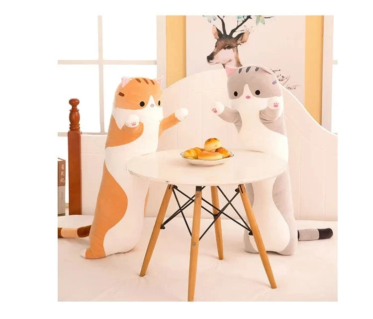 50/70/90/110/130cm Süßes weiches langes Katzenkissen Gefülltes Plüschspielzeug Büro Nickerchen Kissen Wohnkomfort Kissen Dekor Geschenk Puppe Kind