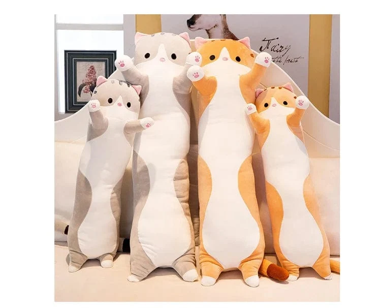 50/70/90/110/130cm Süßes weiches langes Katzenkissen Gefülltes Plüschspielzeug Büro Nickerchen Kissen Wohnkomfort Kissen Dekor Geschenk Puppe Kind
