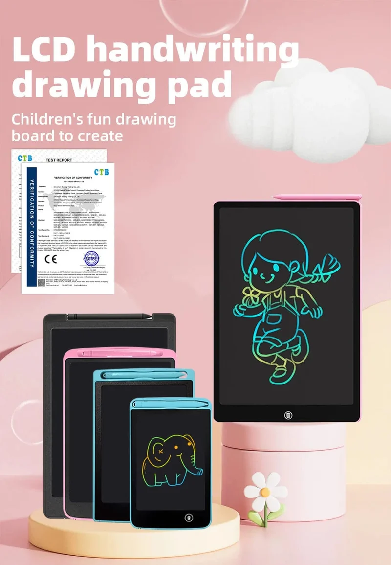 6.5/8.5/10/12 Zoll LCD-Schreibtablett, Zeichenbrett, Montessori-Lernspielzeug für Kinder, Zeichenspielzeug für Kinder, Jungen, Geschenke