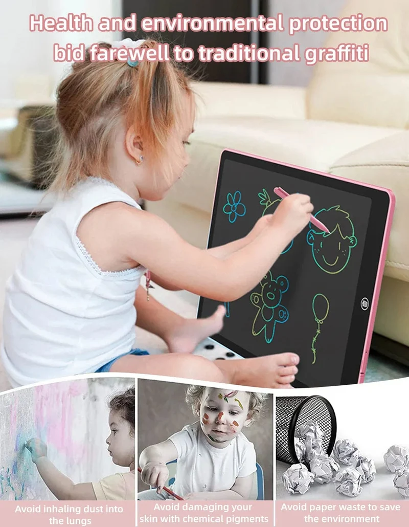 6.5/8.5/10/12 Zoll LCD-Schreibtablett, Zeichenbrett, Montessori-Lernspielzeug für Kinder, Zeichenspielzeug für Kinder, Jungen, Geschenke