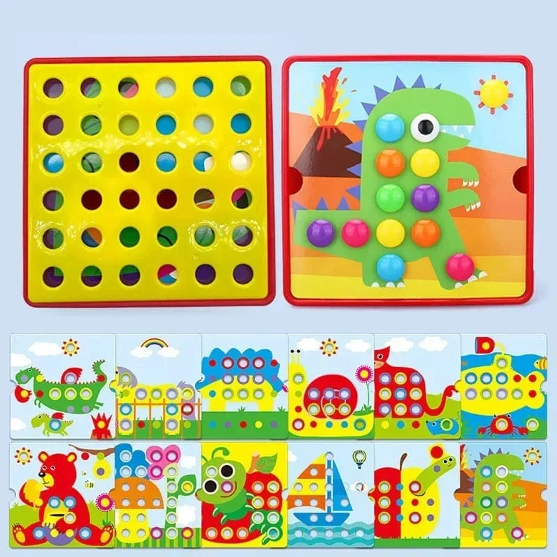 3D Pilz Nagel Puzzle Puzzle Spielzeug Montessori Baby Spielzeug Cartoon Tier Puzzles Spiel Kinder Frühen Pädagogischen Spielzeug Kinder Geschenke