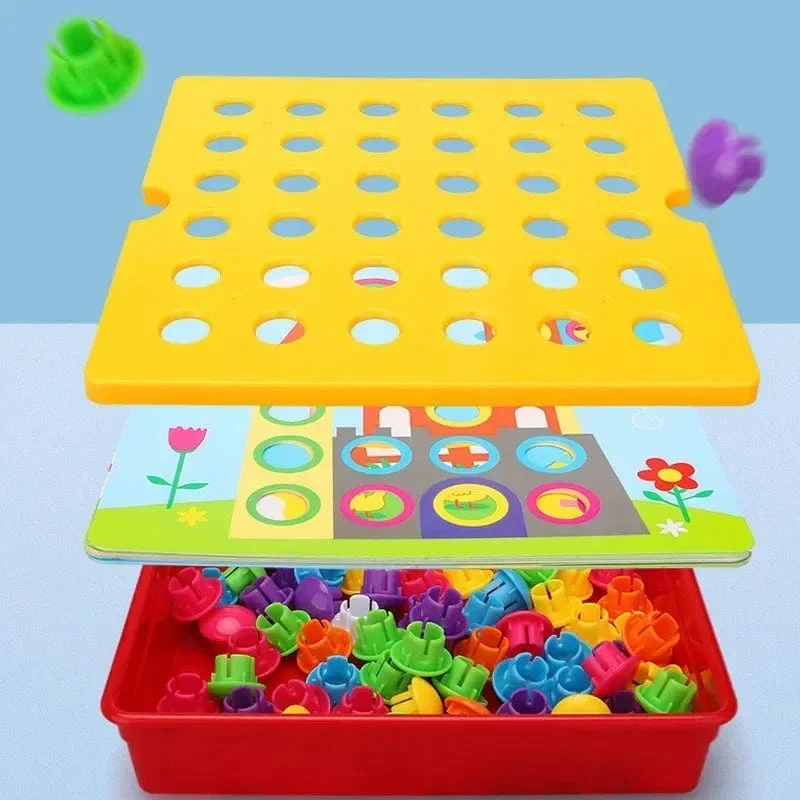 3D Pilz Nagel Puzzle Puzzle Spielzeug Montessori Baby Spielzeug Cartoon Tier Puzzles Spiel Kinder Frühen Pädagogischen Spielzeug Kinder Geschenke