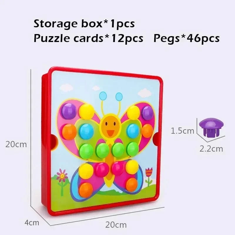 3D Pilz Nagel Puzzle Puzzle Spielzeug Montessori Baby Spielzeug Cartoon Tier Puzzles Spiel Kinder Frühen Pädagogischen Spielzeug Kinder Geschenke