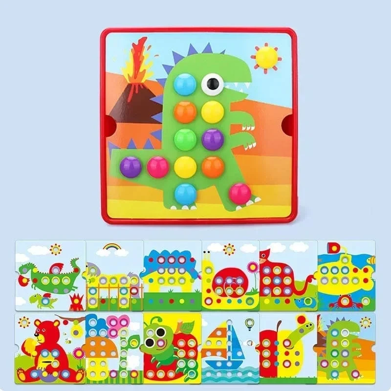 3D Pilz Nagel Puzzle Puzzle Spielzeug Montessori Baby Spielzeug Cartoon Tier Puzzles Spiel Kinder Frühen Pädagogischen Spielzeug Kinder Geschenke
