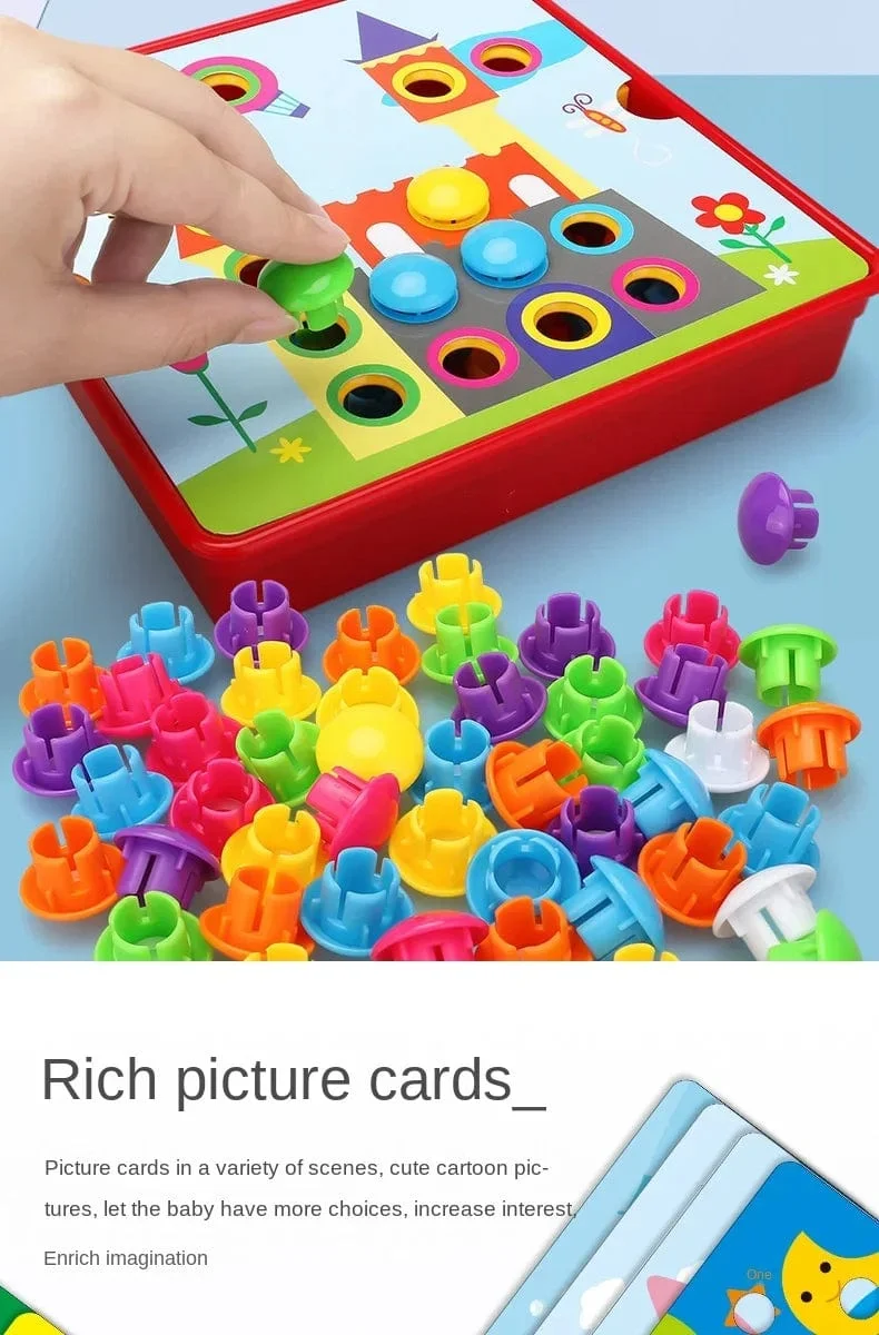 3D Pilz Nagel Puzzle Puzzle Spielzeug Montessori Baby Spielzeug Cartoon Tier Puzzles Spiel Kinder Frühen Pädagogischen Spielzeug Kinder Geschenke
