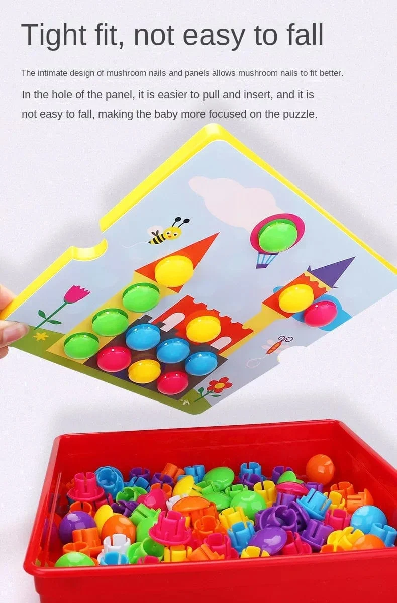 3D Pilz Nagel Puzzle Puzzle Spielzeug Montessori Baby Spielzeug Cartoon Tier Puzzles Spiel Kinder Frühen Pädagogischen Spielzeug Kinder Geschenke