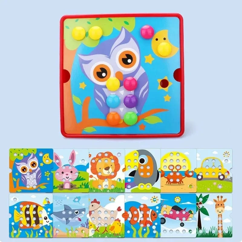 3D Pilz Nagel Puzzle Puzzle Spielzeug Montessori Baby Spielzeug Cartoon Tier Puzzles Spiel Kinder Frühen Pädagogischen Spielzeug Kinder Geschenke