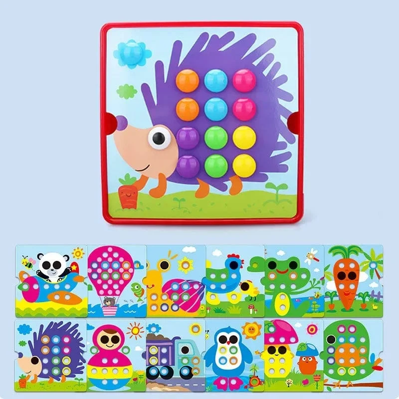 3D Pilz Nagel Puzzle Puzzle Spielzeug Montessori Baby Spielzeug Cartoon Tier Puzzles Spiel Kinder Frühen Pädagogischen Spielzeug Kinder Geschenke