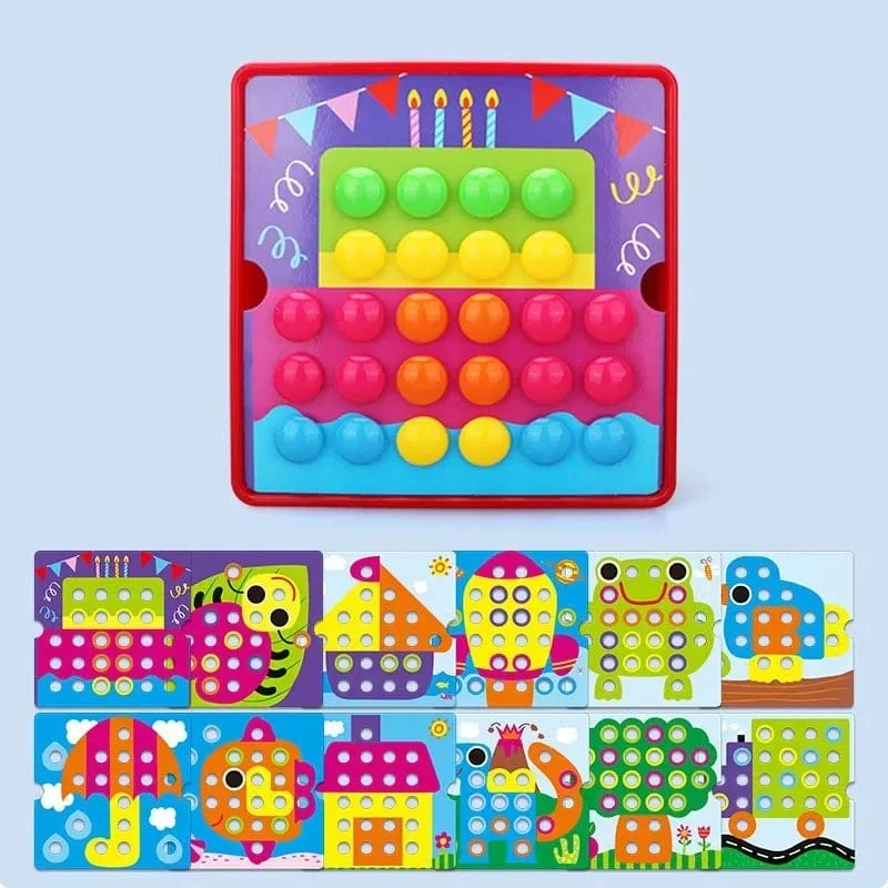 3D Pilz Nagel Puzzle Puzzle Spielzeug Montessori Baby Spielzeug Cartoon Tier Puzzles Spiel Kinder Frühen Pädagogischen Spielzeug Kinder Geschenke