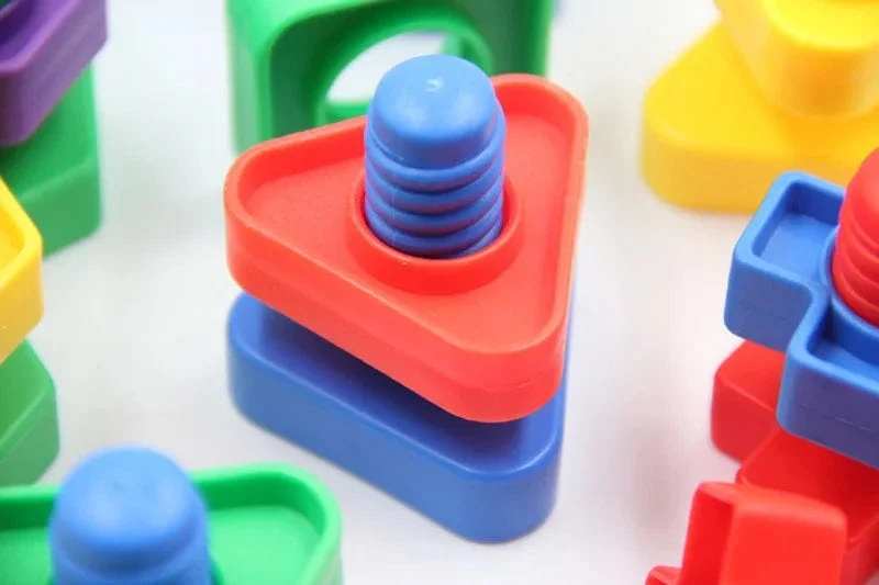 5Set Schraube Bausteine ​​Kunststoff Einsatz Blöcke Mutter Form Spielzeug für Kinder Pädagogisches Spielzeug Montessori Maßstab Modelle Geschenk
