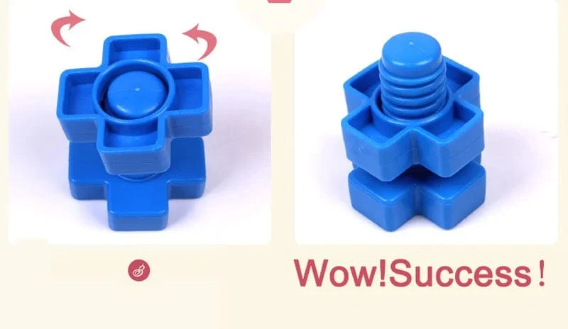 5Set Schraube Bausteine ​​Kunststoff Einsatz Blöcke Mutter Form Spielzeug für Kinder Pädagogisches Spielzeug Montessori Maßstab Modelle Geschenk
