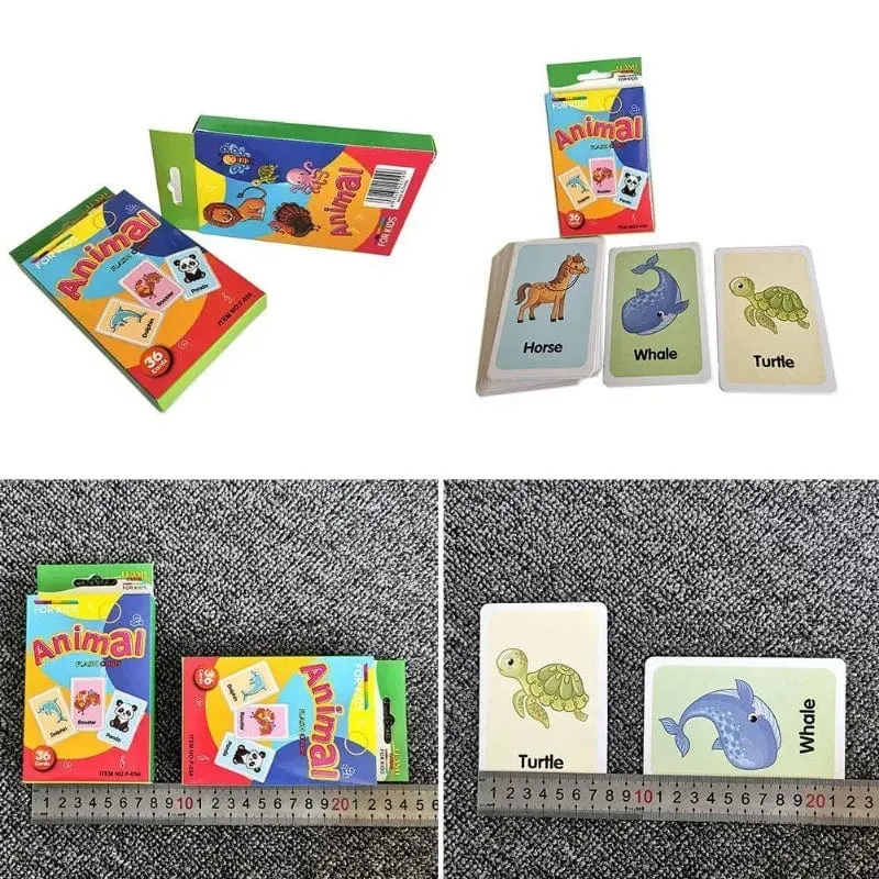 Montessori-Flash-Kartenspiel, Tier- und Obstkörperlernen, doppelseitig, frühes Lernspielzeug für Kinder, Geschenk