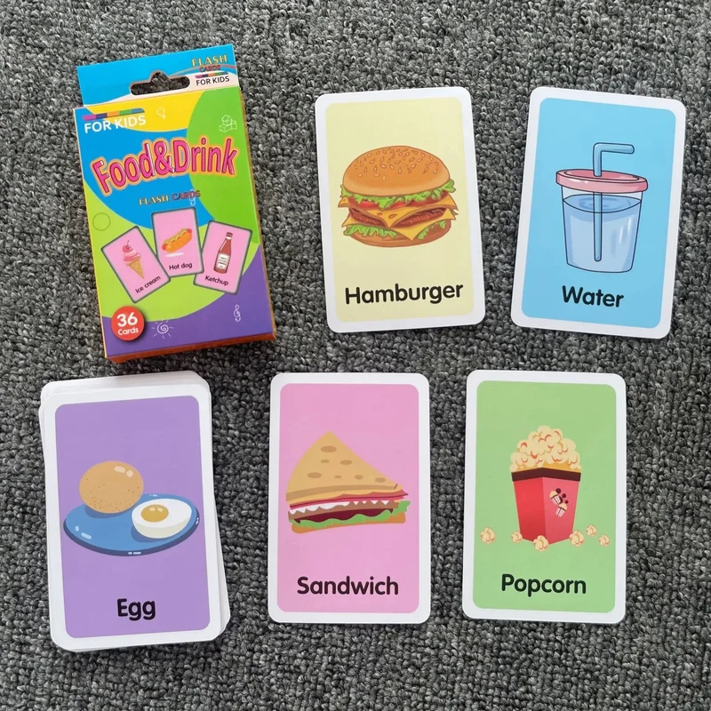 Montessori-Flash-Kartenspiel, Tier- und Obstkörperlernen, doppelseitig, frühes Lernspielzeug für Kinder, Geschenk