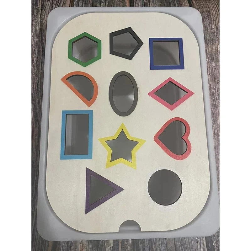 Sensorisches Tablett für Kinder, Tisch, Farbe, Haarballen, Spiel aus Holzfliesen, Montessori-Spielzeug für die frühe Bildung, Kinderspielzeug, pädagogisches Zubehör