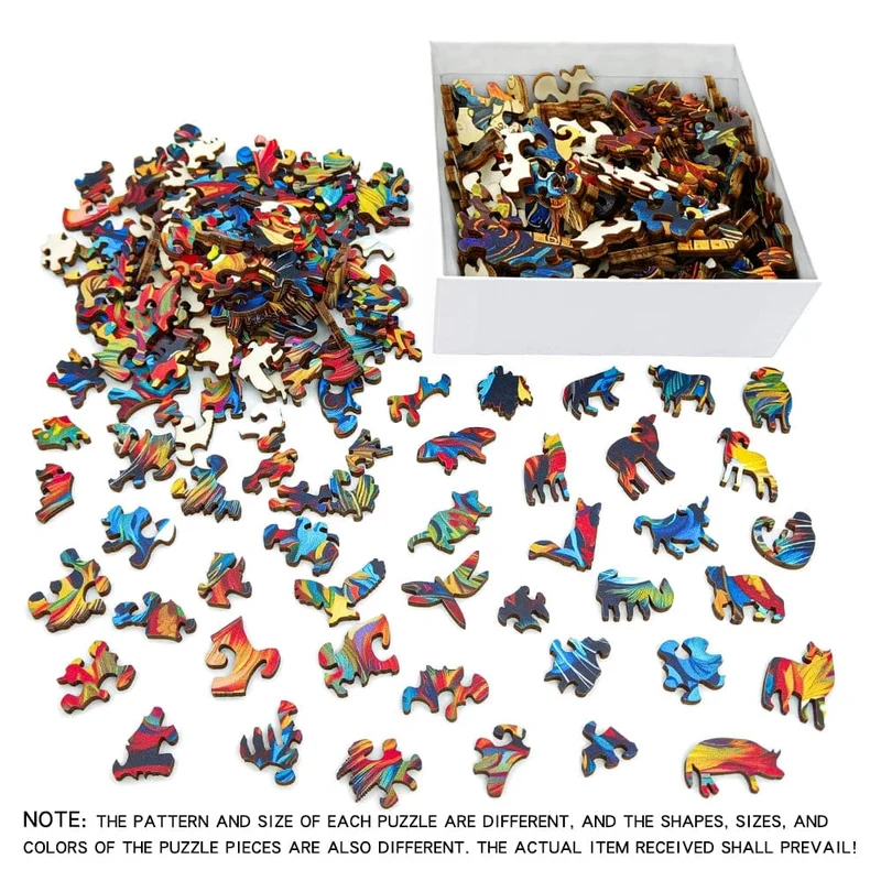 Holzpuzzlespielzeug - Montessori - Unregelmäßiges Holzpuzzle - 3D-Puzzle für Erwachsene - Geschenke für Kinder - Puzzle mit hohem Schwierigkeitsgrad