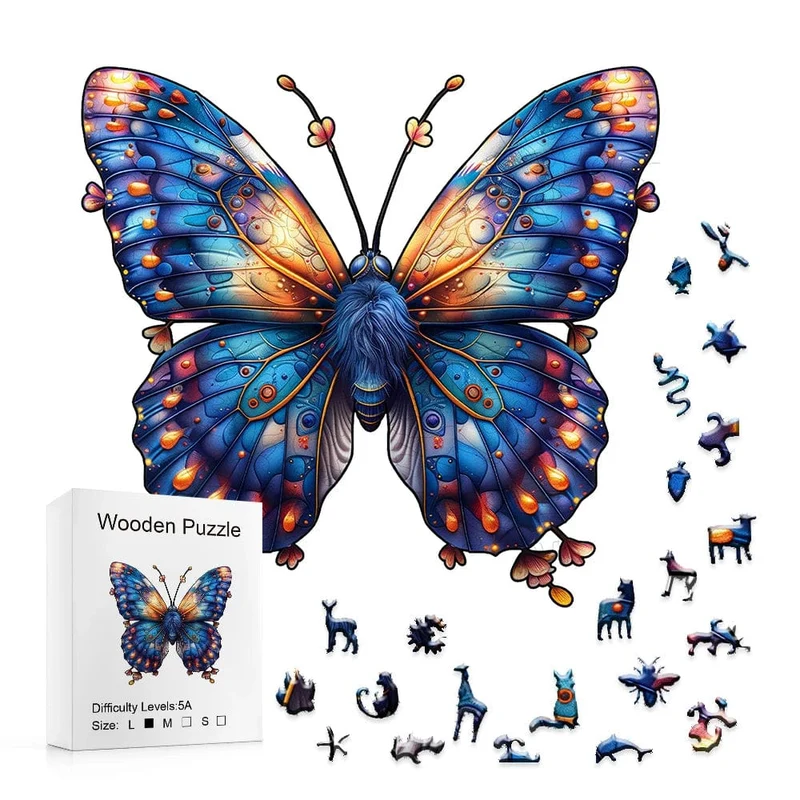 Holzpuzzlespielzeug - Montessori - Unregelmäßiges Holzpuzzle - 3D-Puzzle für Erwachsene - Geschenke für Kinder - Puzzle mit hohem Schwierigkeitsgrad