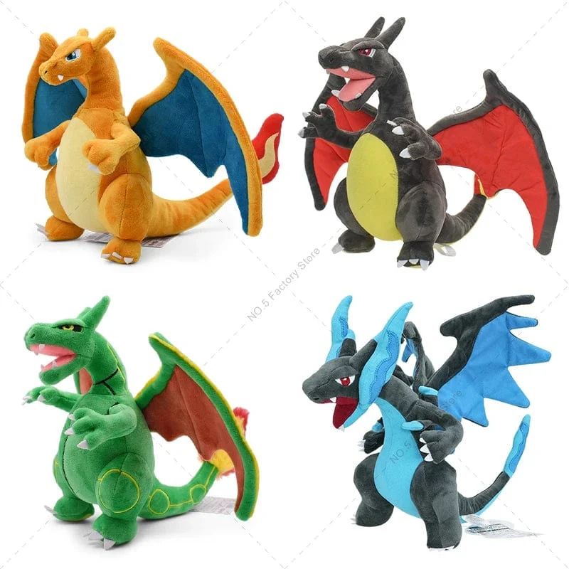 Mega Charizard XY Plüschtiere Charizard Evolution Puppe Weiche Stofftiere Tiere Peluche Halloween Geschenke für Kinder 8-10 Zoll