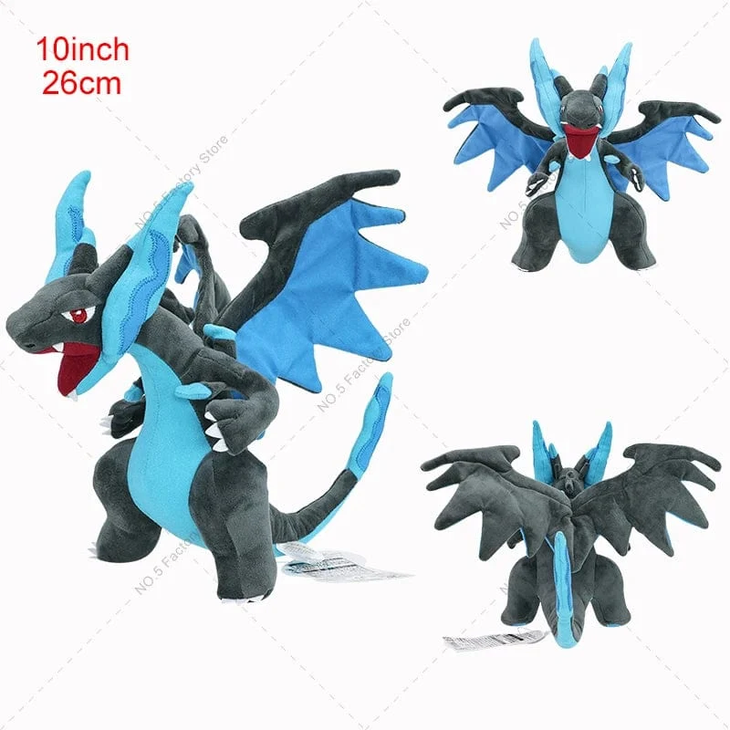 Mega Charizard XY Plüschtiere Charizard Evolution Puppe Weiche Stofftiere Tiere Peluche Halloween Geschenke für Kinder 8-10 Zoll