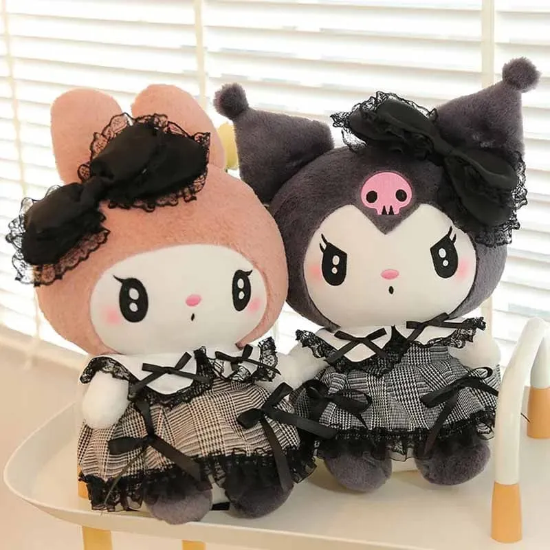30/40 cm Neue Sanrio Dark Gothic Melody Plüschtierpuppen Kindergeburtstagsgeschenk Plüschtiere Kuromi Puppenkissen Geschenke für Kinder