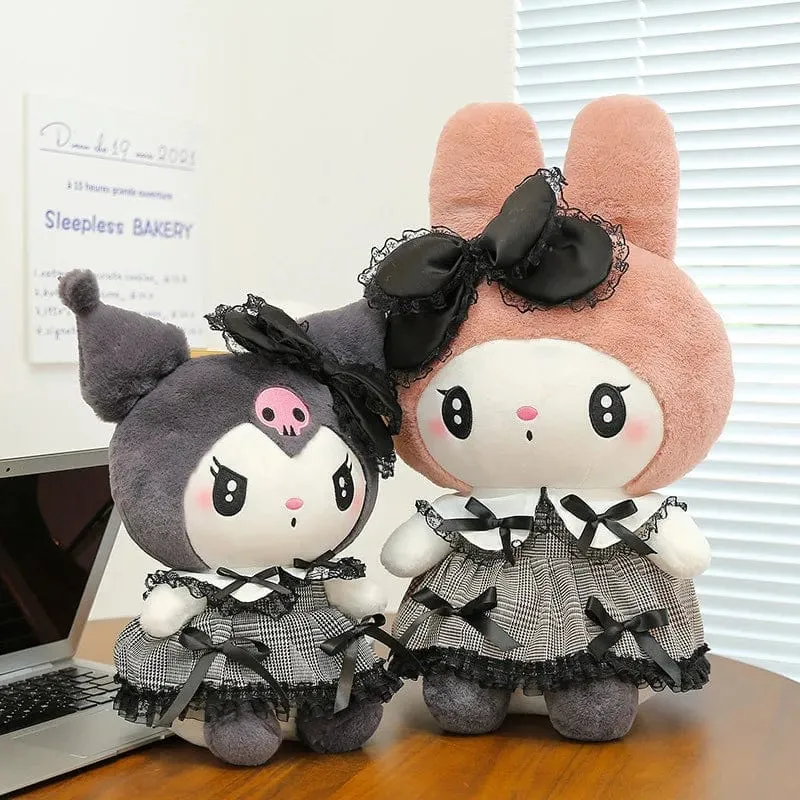 30/40 cm Neue Sanrio Dark Gothic Melody Plüschtierpuppen Kindergeburtstagsgeschenk Plüschtiere Kuromi Puppenkissen Geschenke für Kinder