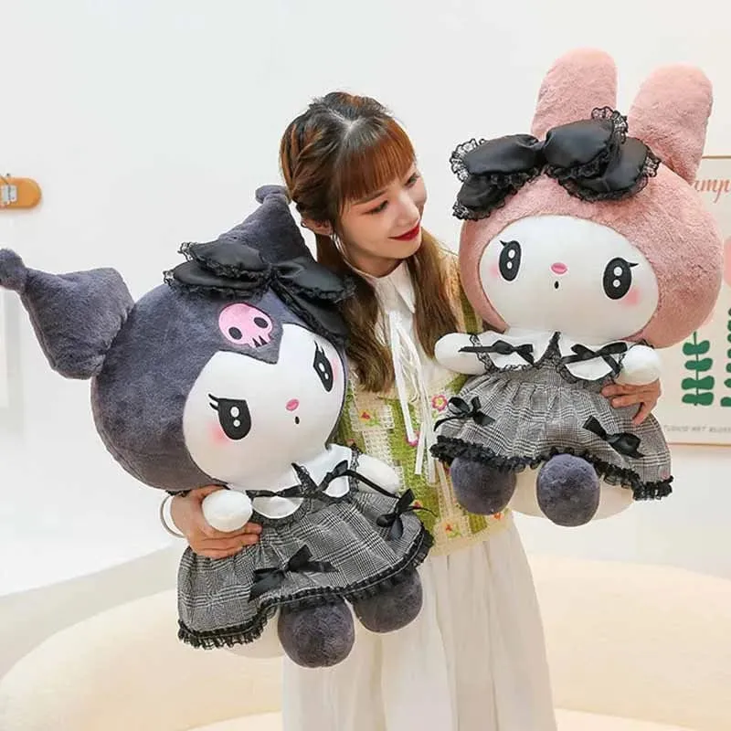 30/40 cm Neue Sanrio Dark Gothic Melody Plüschtierpuppen Kindergeburtstagsgeschenk Plüschtiere Kuromi Puppenkissen Geschenke für Kinder