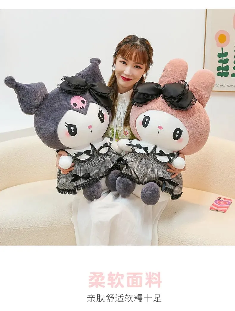 30/40 cm Neue Sanrio Dark Gothic Melody Plüschtierpuppen Kindergeburtstagsgeschenk Plüschtiere Kuromi Puppenkissen Geschenke für Kinder