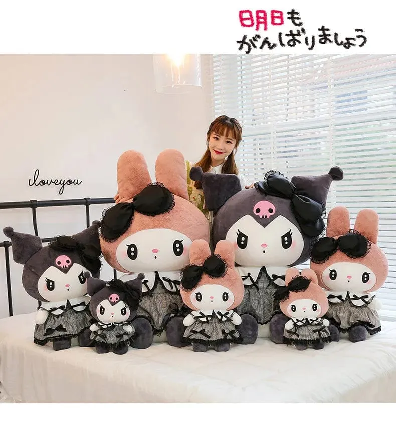 30/40 cm Neue Sanrio Dark Gothic Melody Plüschtierpuppen Kindergeburtstagsgeschenk Plüschtiere Kuromi Puppenkissen Geschenke für Kinder