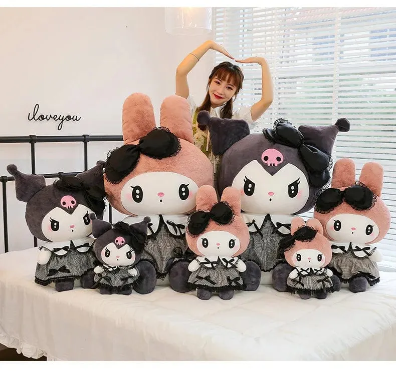 30/40 cm Neue Sanrio Dark Gothic Melody Plüschtierpuppen Kindergeburtstagsgeschenk Plüschtiere Kuromi Puppenkissen Geschenke für Kinder