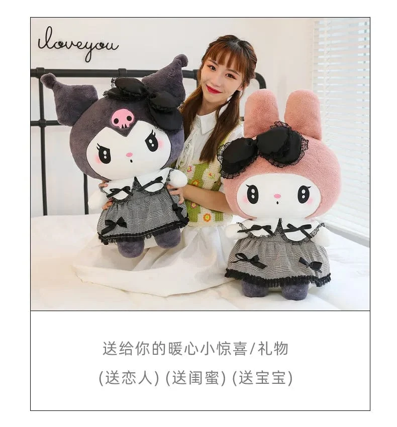 30/40 cm Neue Sanrio Dark Gothic Melody Plüschtierpuppen Kindergeburtstagsgeschenk Plüschtiere Kuromi Puppenkissen Geschenke für Kinder