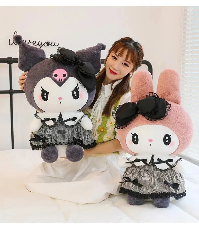 30/40 cm Neue Sanrio Dark Gothic Melody Plüschtierpuppen Kindergeburtstagsgeschenk Plüschtiere Kuromi Puppenkissen Geschenke für Kinder