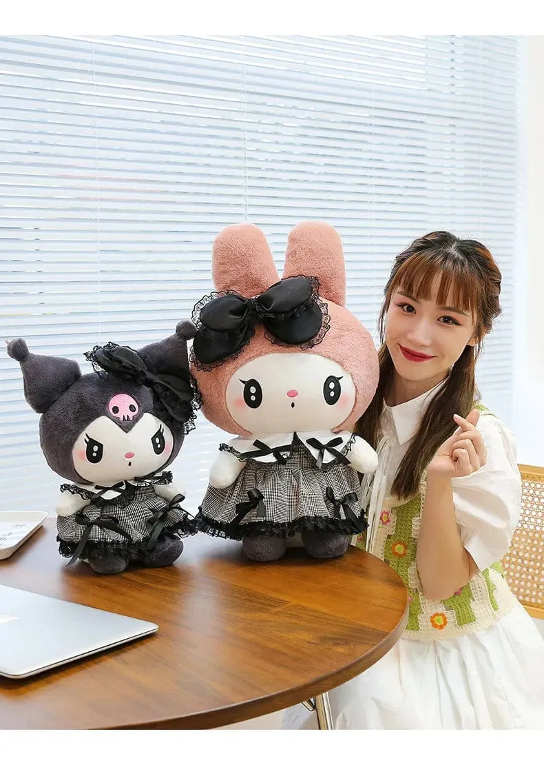 30/40 cm Neue Sanrio Dark Gothic Melody Plüschtierpuppen Kindergeburtstagsgeschenk Plüschtiere Kuromi Puppenkissen Geschenke für Kinder