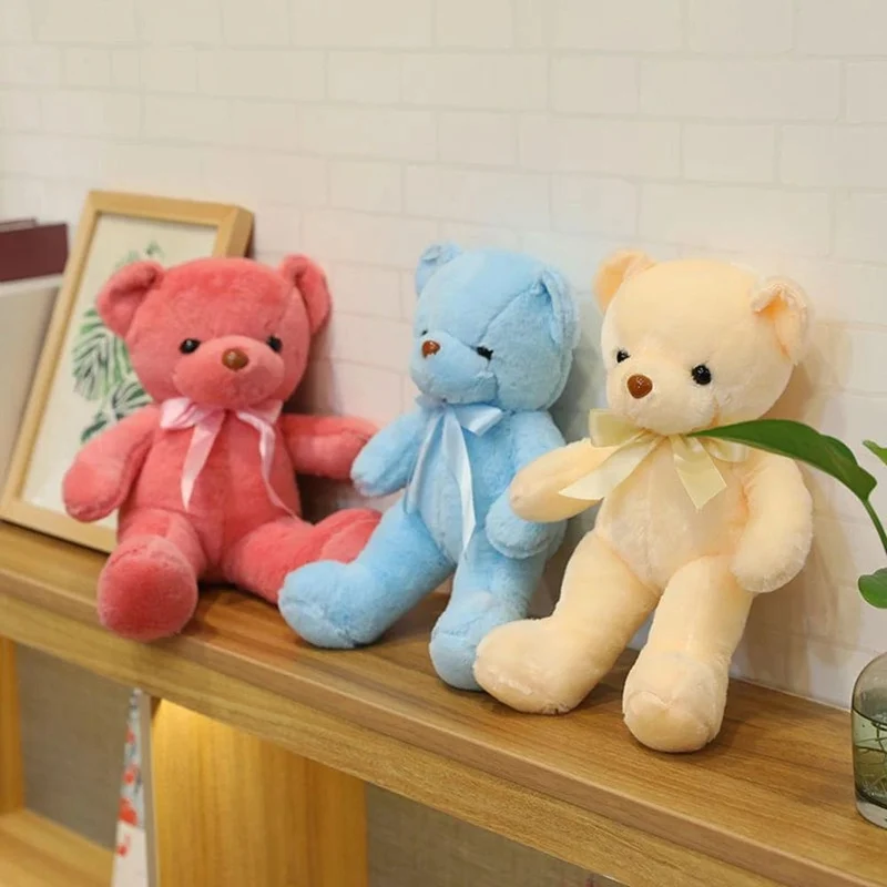 30CM Viele Farben Delikatesse Teddybär Plüsch Spielzeug Neue Nette Weiche Band Schmetterling Festival Einfarbig Umarmung Bär Puppe Geburtstag geschenk