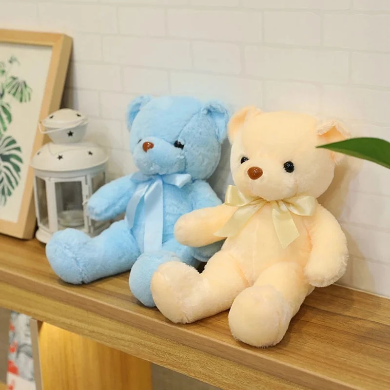 30CM Viele Farben Delikatesse Teddybär Plüsch Spielzeug Neue Nette Weiche Band Schmetterling Festival Einfarbig Umarmung Bär Puppe Geburtstag geschenk