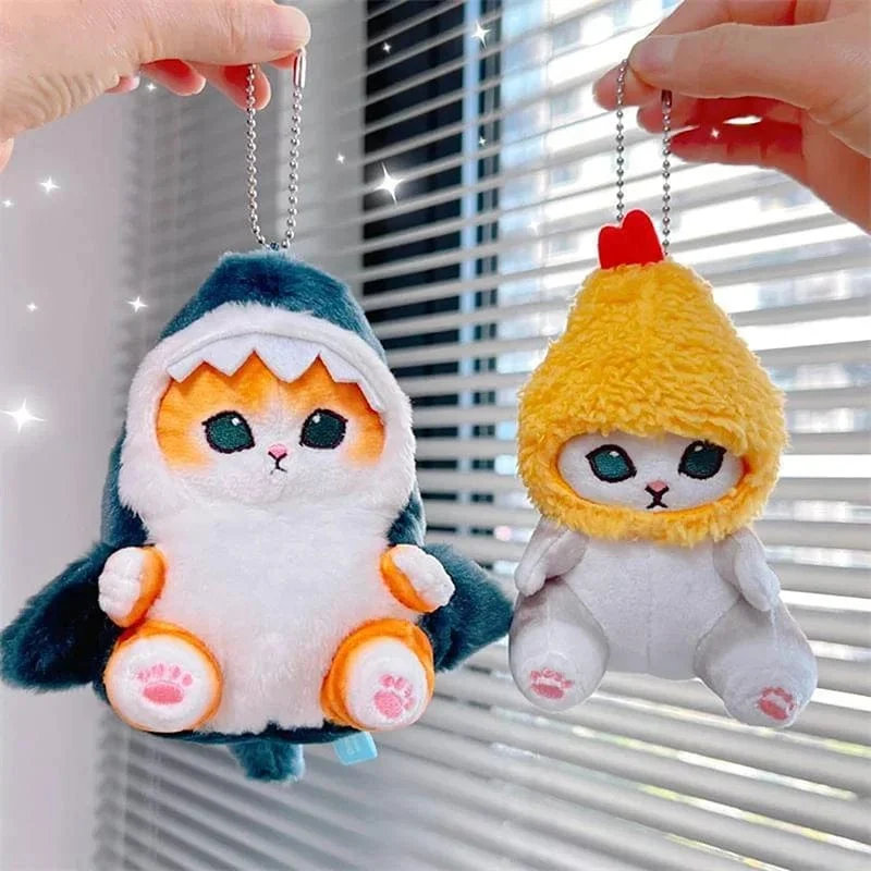 13cm Kawaii Mofusand Anime Hobby Tempura Gebratene Garnelen Hai Katze Cartoon Niedlichen Plüsch Puppe Anhänger Tasche Anhänger Geschenk für Freundin