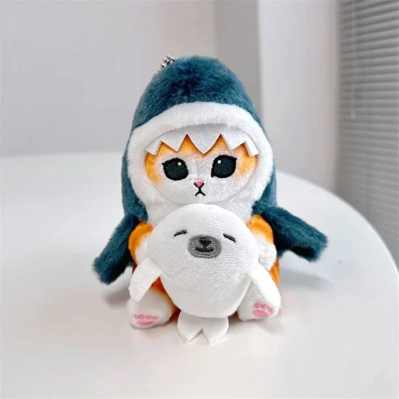 13cm Kawaii Mofusand Anime Hobby Tempura Gebratene Garnelen Hai Katze Cartoon Niedlichen Plüsch Puppe Anhänger Tasche Anhänger Geschenk für Freundin