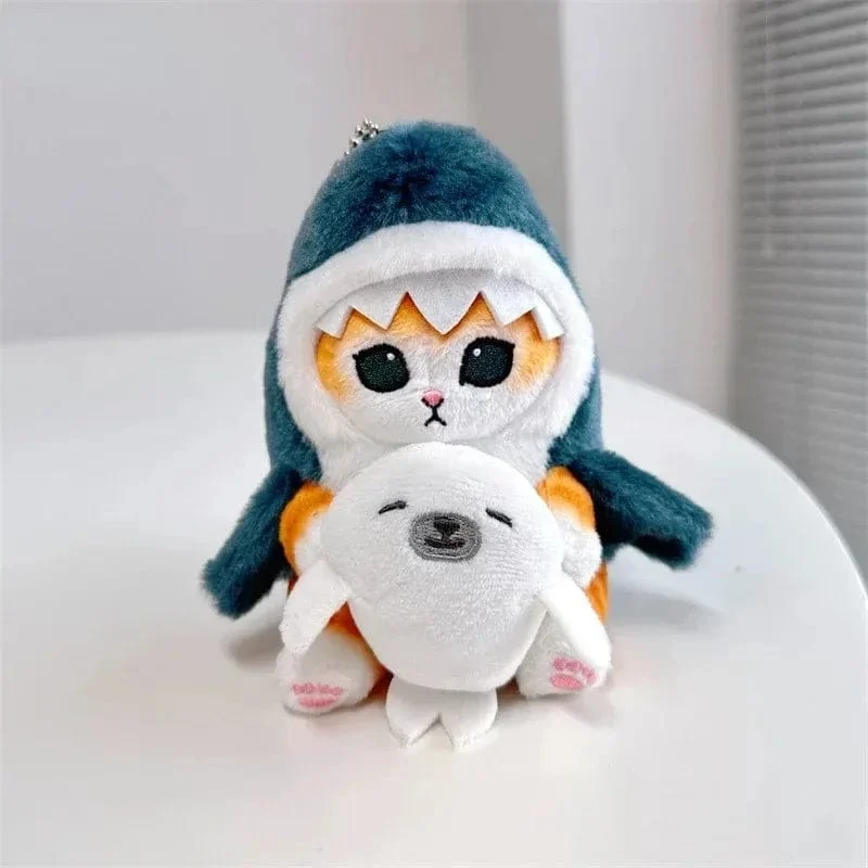 13cm Kawaii Mofusand Anime Hobby Tempura Gebratene Garnelen Hai Katze Cartoon Niedlichen Plüsch Puppe Anhänger Tasche Anhänger Geschenk für Freundin