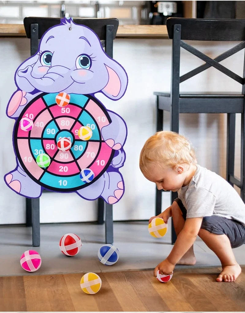 Kinder-Lernspiele Dartscheibe Babyspielzeug Stickey Ball Dart Indoor-Sport Kind Montessori-Spiele für Kinder von 3 bis 7 Jahren