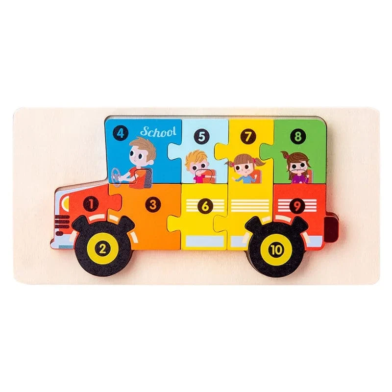 Montessori-Holzpuzzle für Kleinkinder, Montessori-Spielzeug für Kleinkinder im Alter von 2, 3, 4 und 5 Jahren, Top-3D-Puzzle, pädagogisches Dinosaurierspielzeug