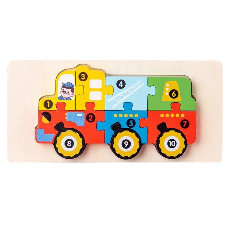 Montessori-Holzpuzzle für Kleinkinder, Montessori-Spielzeug für Kleinkinder im Alter von 2, 3, 4 und 5 Jahren, Top-3D-Puzzle, pädagogisches Dinosaurierspielzeug